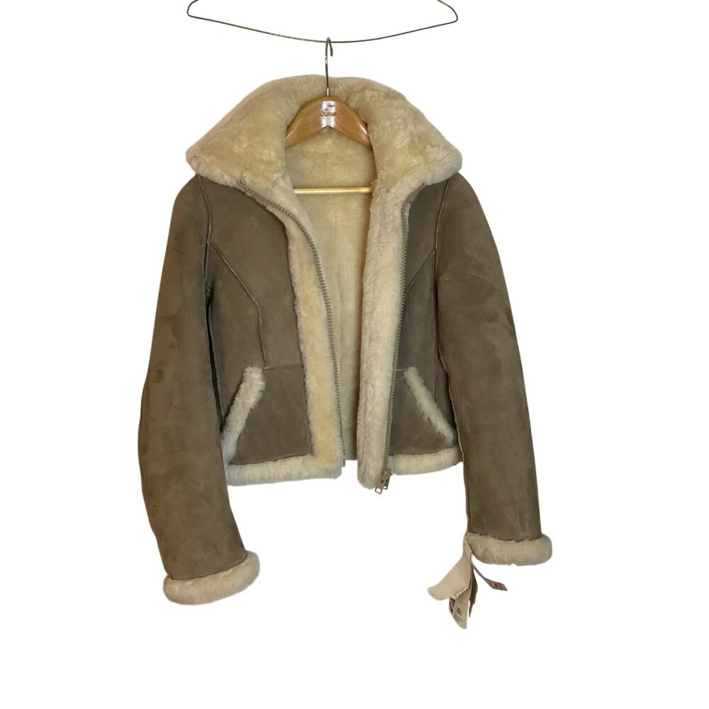 Women’s Shearling Lined Suede Jacket - Taupe